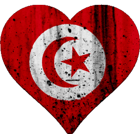 Heart Tunisia Africa Flags 