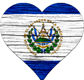Heart Salvador America Flags 
