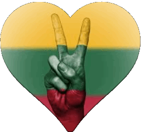 Heart Lithuania Europe Flags 