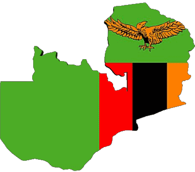 Carta Geografica Zambia Africa Bandiere 