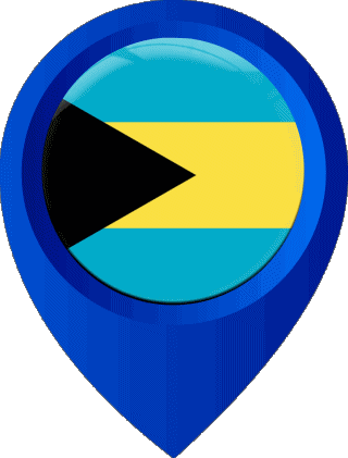 Epingle de Localisation Bahamas Amériques Drapeaux 