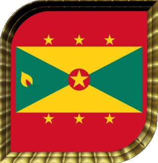 Quadrato Isole Grenada America Bandiere 