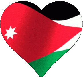 Corazón Jordania Asia Banderas 