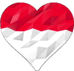 Heart Monaco Europe Flags 