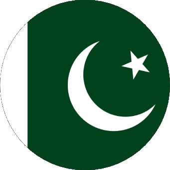 Round Pakistan Asia Flags 