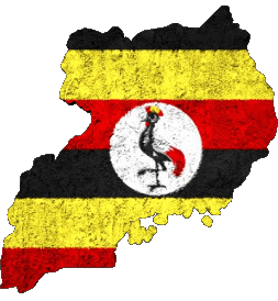 Mapa Uganda África Banderas 