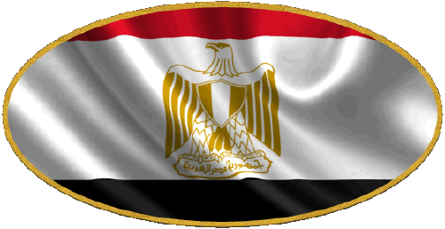 Oval 01 Egipto África Banderas 