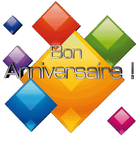 014 Transparent Background Abstrait - Géométrique Bon Anniversaire French Messages 