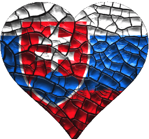 Heart Slovakia Europe Flags 