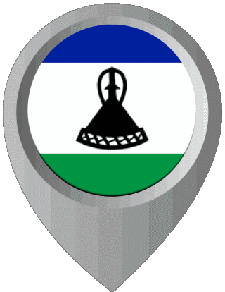 Standort-Pin Lesotho Afrika Fahnen 