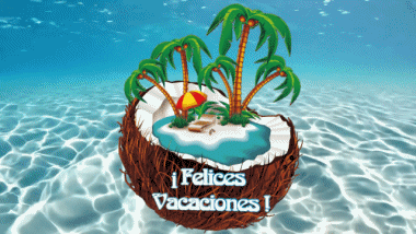 002 Animated Background Felices Vacaciones Spanish Messages 