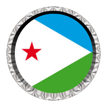 Round - Rings Djibouti Africa Flags 
