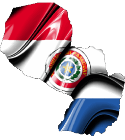 Karte Paraguay Amerika Fahnen 
