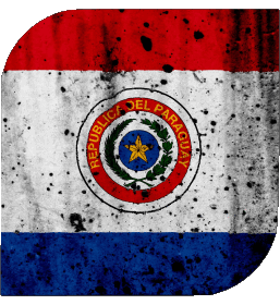 Square Paraguay America Flags 
