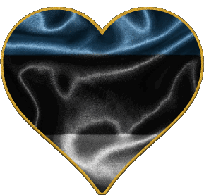 Heart Estonia Europe Flags 