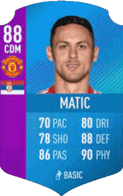 Nemanja Matic Serbie F I F A - Joueurs Cartes Jeux Vidéo Multi Média 
