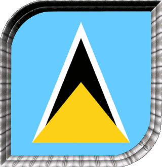 Square St. Lucia America Flags 