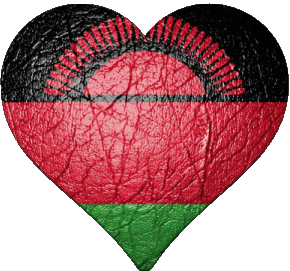 Corazón Malawi África Banderas 