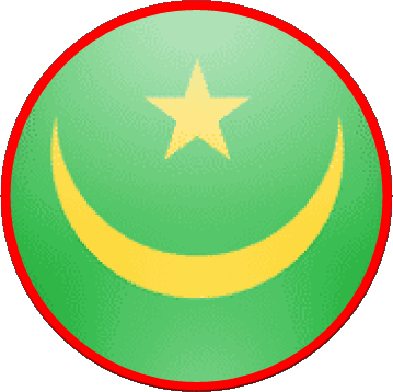 Round Mauritania Africa Flags 