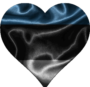 Coeur Estonie Europe Drapeaux 
