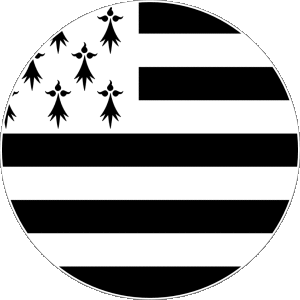 Round Brittany Regions France Flags 