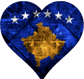 Corazón Kosovo Europa Banderas 
