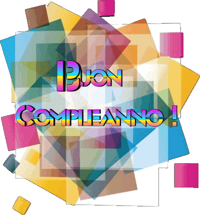 015 Sfondo trasparente Astratto - Geometrico Buon Compleanno Italiano Messagi 