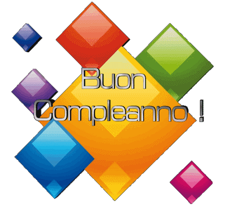 014 Sfondo trasparente Astratto - Geometrico Buon Compleanno Italiano Messagi 
