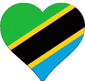 Coeur Tanzania Africa Flags 