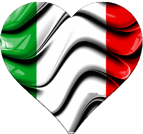 Corazón Nacional Italia Europa Banderas 