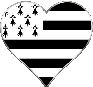 Corazón Bretaña Regiones Francia Banderas 