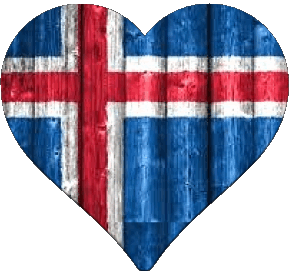 Corazón Islandia Europa Banderas 