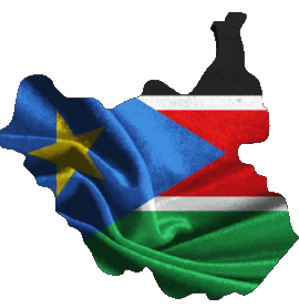 Karte Südsudan Afrika Fahnen 