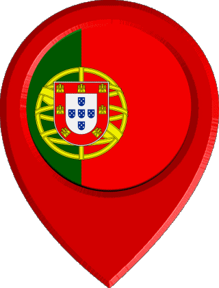 Epingle de Localisation Portugal Europe Drapeaux 