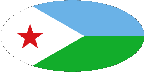 Ovale 01 Djibouti Afrique Drapeaux 
