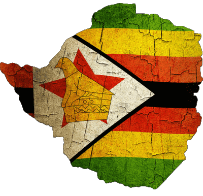 Karte Zimbabwe Afrika Fahnen 