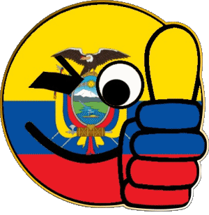 Smiley - OK Ecuador America Flags 