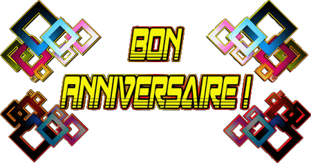 003 Transparenter Hintergrund Abstrait - Géométrique Bon Anniversaire Französisch Nachrichten 