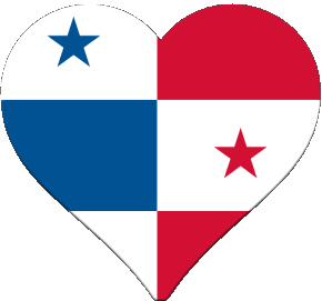 Heart Panama America Flags 