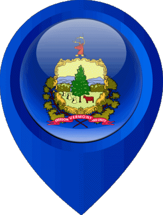 Location Pin Vermont U.S.A - States America Flags 
