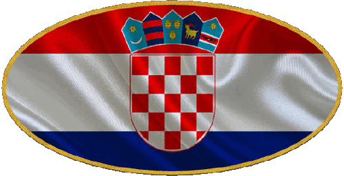 Ovale Croatie Europe Drapeaux 