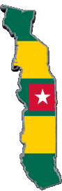 Map Togo Africa Flags 