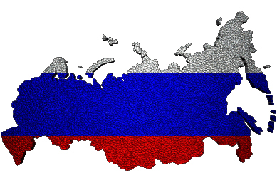 Karte Russland Europa Fahnen 