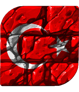 Square Turkey Asia Flags 