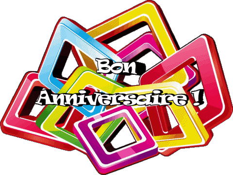 017 Sfondo trasparente Abstrait - Géométrique Bon Anniversaire Francese Messagi 