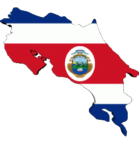 Map Costa Rica America Flags 