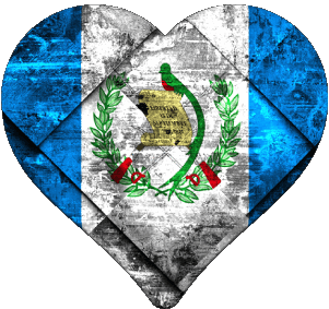 Heart Guatemala America Flags 