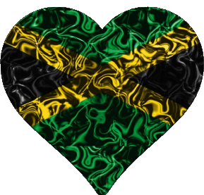 Heart Jamaica America Flags 