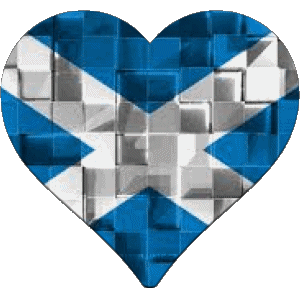 Corazón Escocia Europa Banderas 