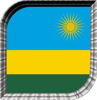 Square Rwanda Africa Flags 